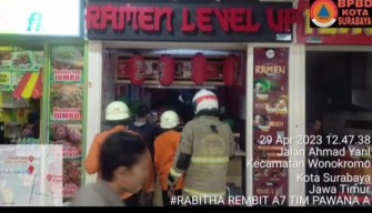 Elpiji Bocor, Stand Ramen di Mal Royal Plaza Surabaya Kebakaran