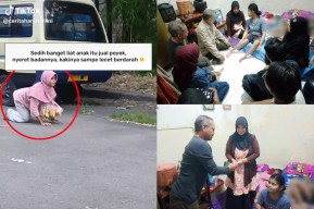 Viral Bocah Jualan Peyek Sambil Merangkak di Surabaya