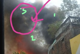 Beredar Foto Penampakan Wajah Pada Kepulan Asap Kebakaran di Putat Jaya