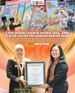 Mural Karya Siswa SMA, SMK, SLB Se-Jatim Pecahkan Rekor MURI, Gubernur Khofifah: Ini Kado Istimewa Hari Jadi ke-78 Provinsi Jatim