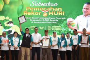 SIER dan Pemkab Pasuruan Catatkan Rekor MURI Tanam Pohon Mangga Terbanyak   