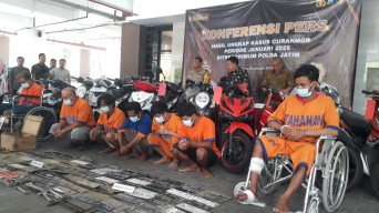 Polda Jatim Ungkap Jaringan Curanmor,  136 Tersangka Ditangkap