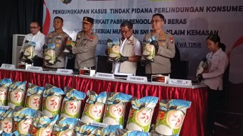 Beras Oplosan Merek SPG di Sidoarjo Terbongkar, 12,5 Ton Disita