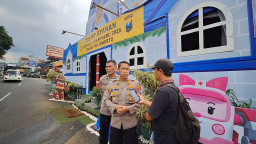 Polres Mojokerto Dirikan Pos Pelayanan Ala Animasi Robocar Poli di Pacet