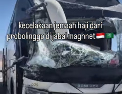 Bus Jemaah Haji asal Probolinggo Kecelakaan di Jabal Magnet Madinah, Begini Kondisinya
