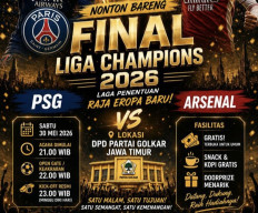 Bangun Kedekatan dengan Masyarakat, Golkar Jatim Gelar Nobar Final Liga Champions