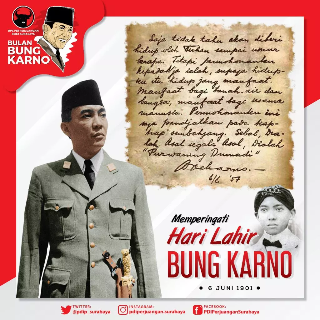 Diawali Hening Cipta, PDIP Surabaya Bagi-bagi Sembako Peringati Harla Bung Karno