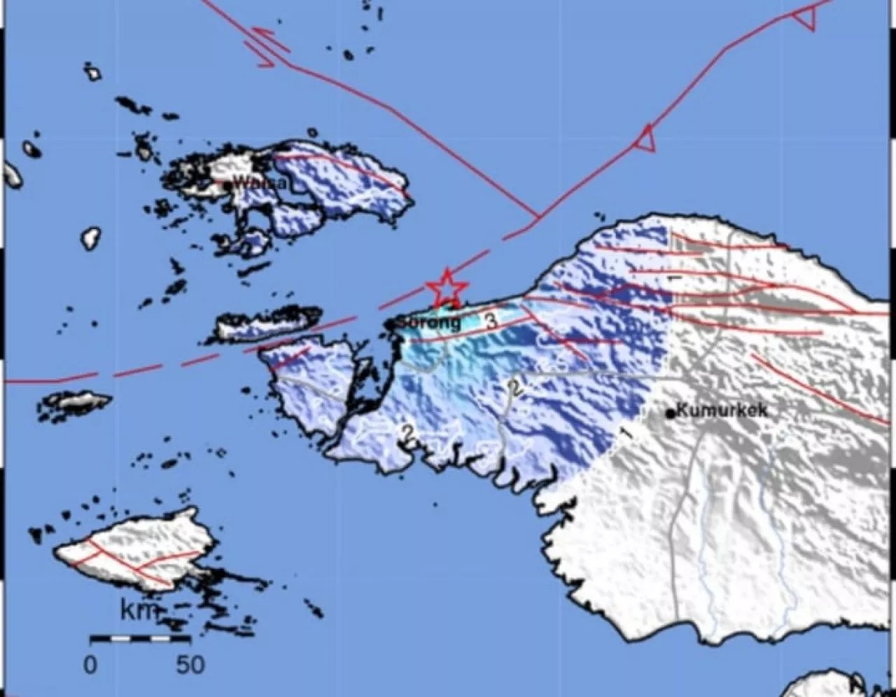 Kota Sorong Diguncang Gempa Magnitudo 5,5
