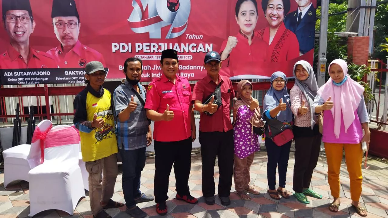 Kado Istimewa HUT PDIP: Warga Disabilitas Surabaya Berbondong Jadi Kader Banteng