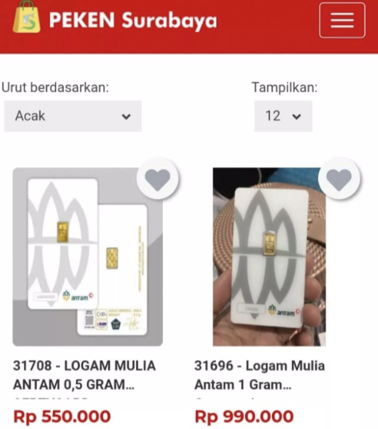 Ada yang Jual Emas Batangan di Aplikasi E-Peken Surabaya, Kok Bisa?