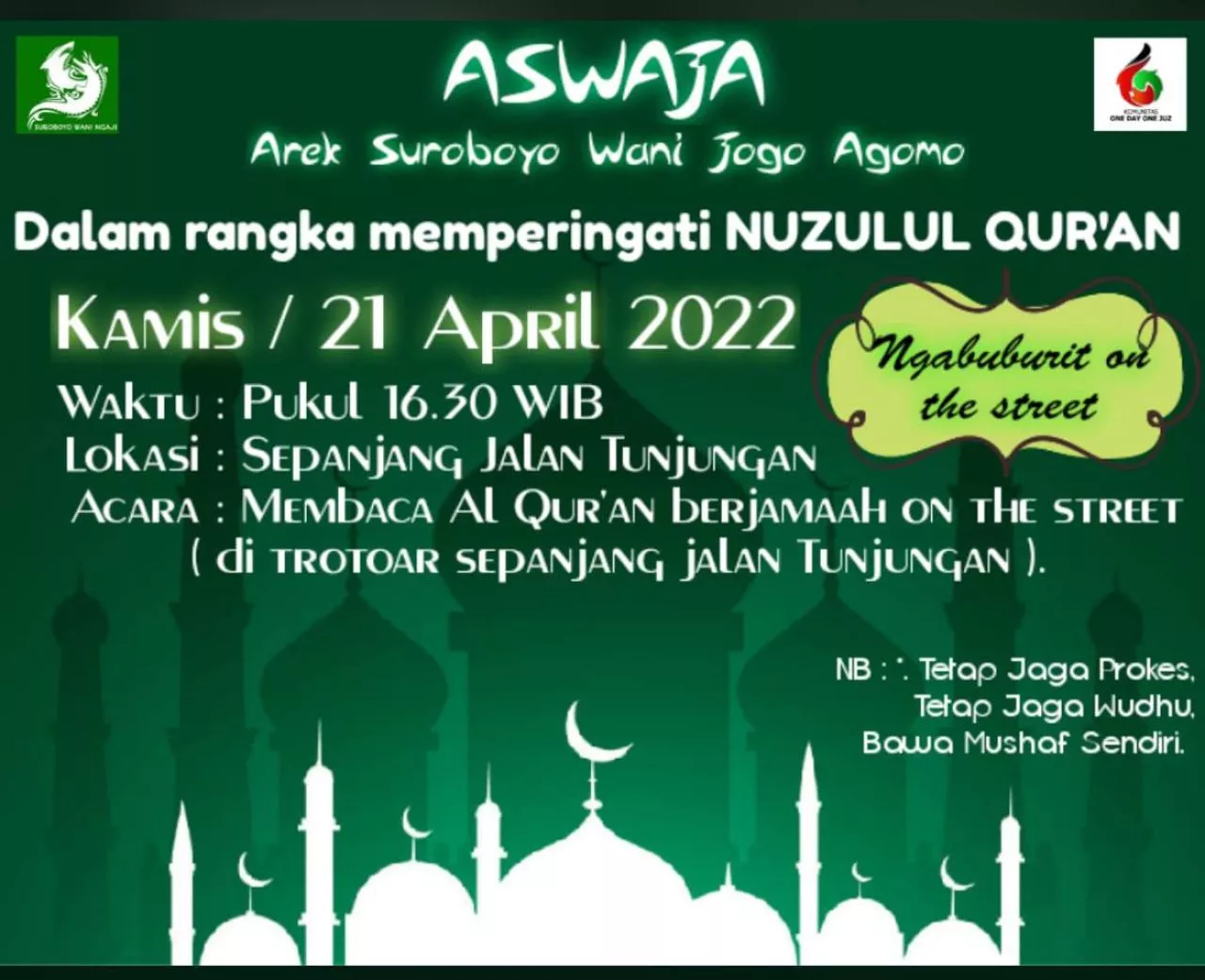 Viral Rencana Baca Quran Bersama di Jalan Tunjungan, Ini Sikap Pemkot Surabaya