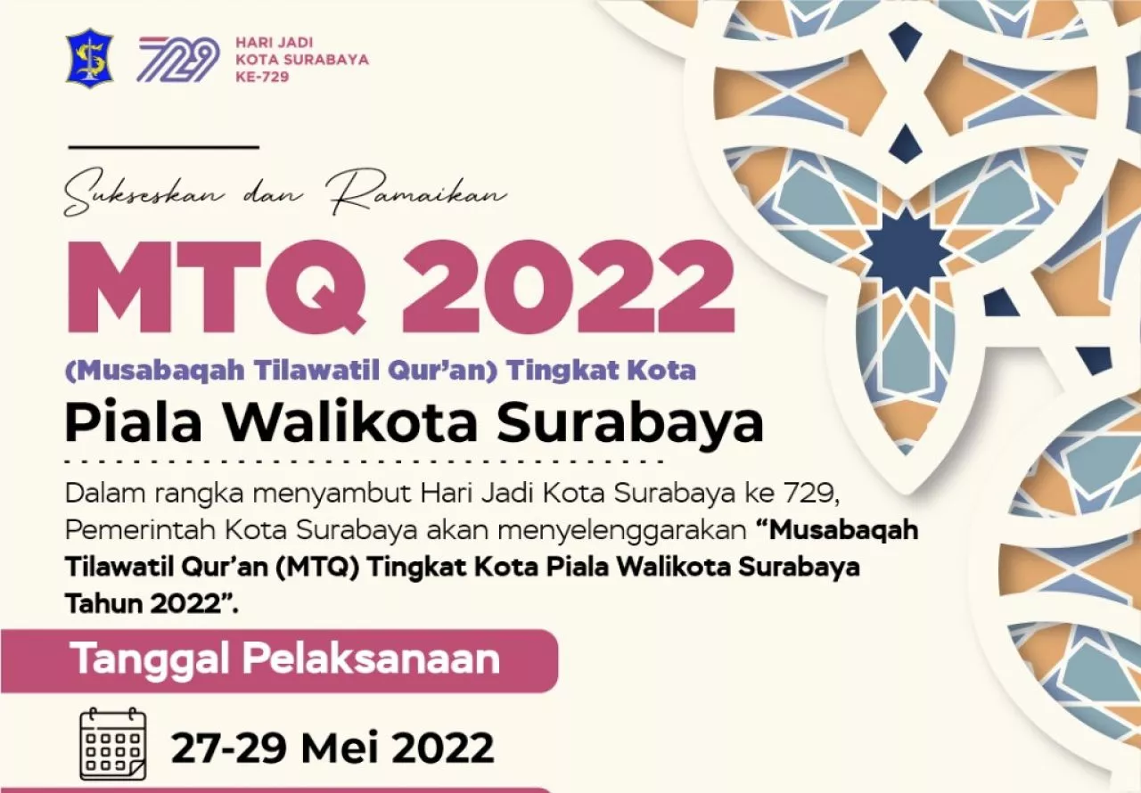 Pemkot Surabaya Gelar Lomba MTQ Tingkat Kota, Daftarnya Lewat Kecamatan