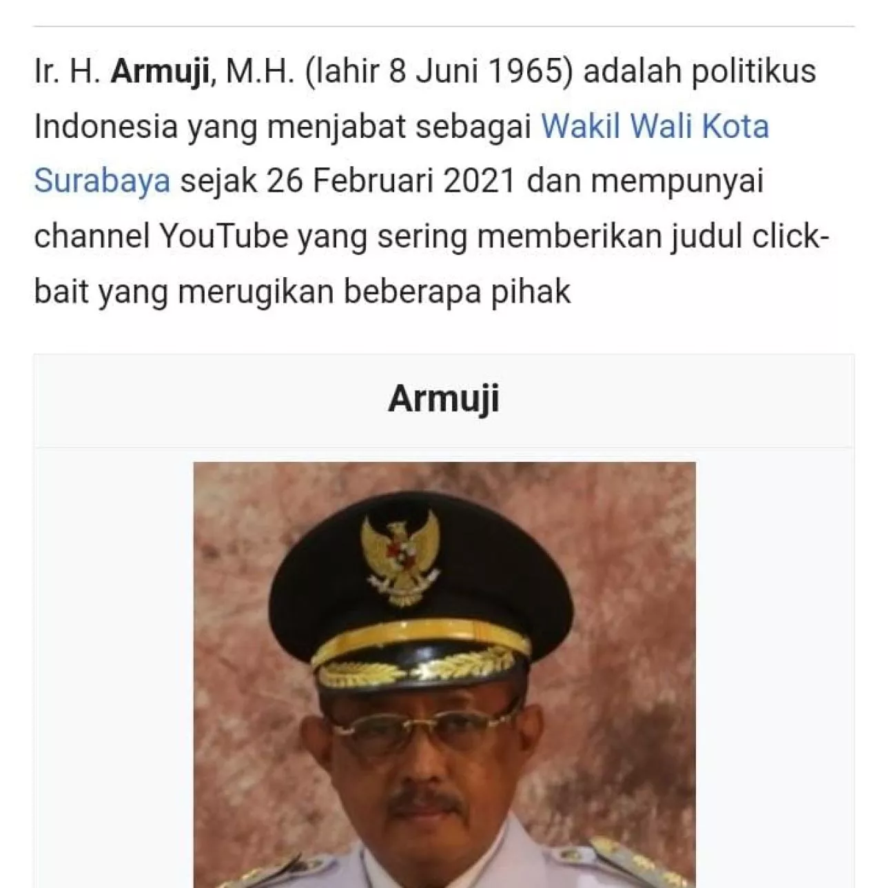 PDI-P Surabaya Anggap Biografi Buruk Armuji di Wikipedia Tak Pengaruhi Kinerja