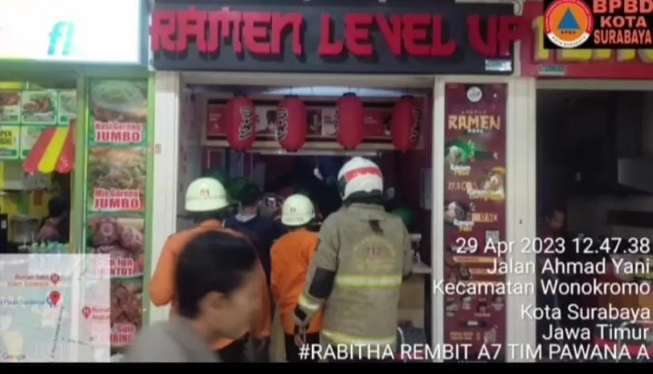 Elpiji Bocor, Stand Ramen di Mal Royal Plaza Surabaya Kebakaran