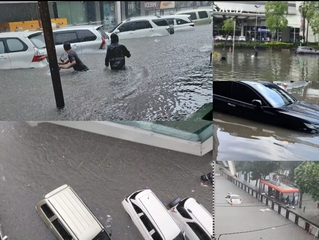 Surabaya Banjir, Puluhan Kendaraan Tenggelam