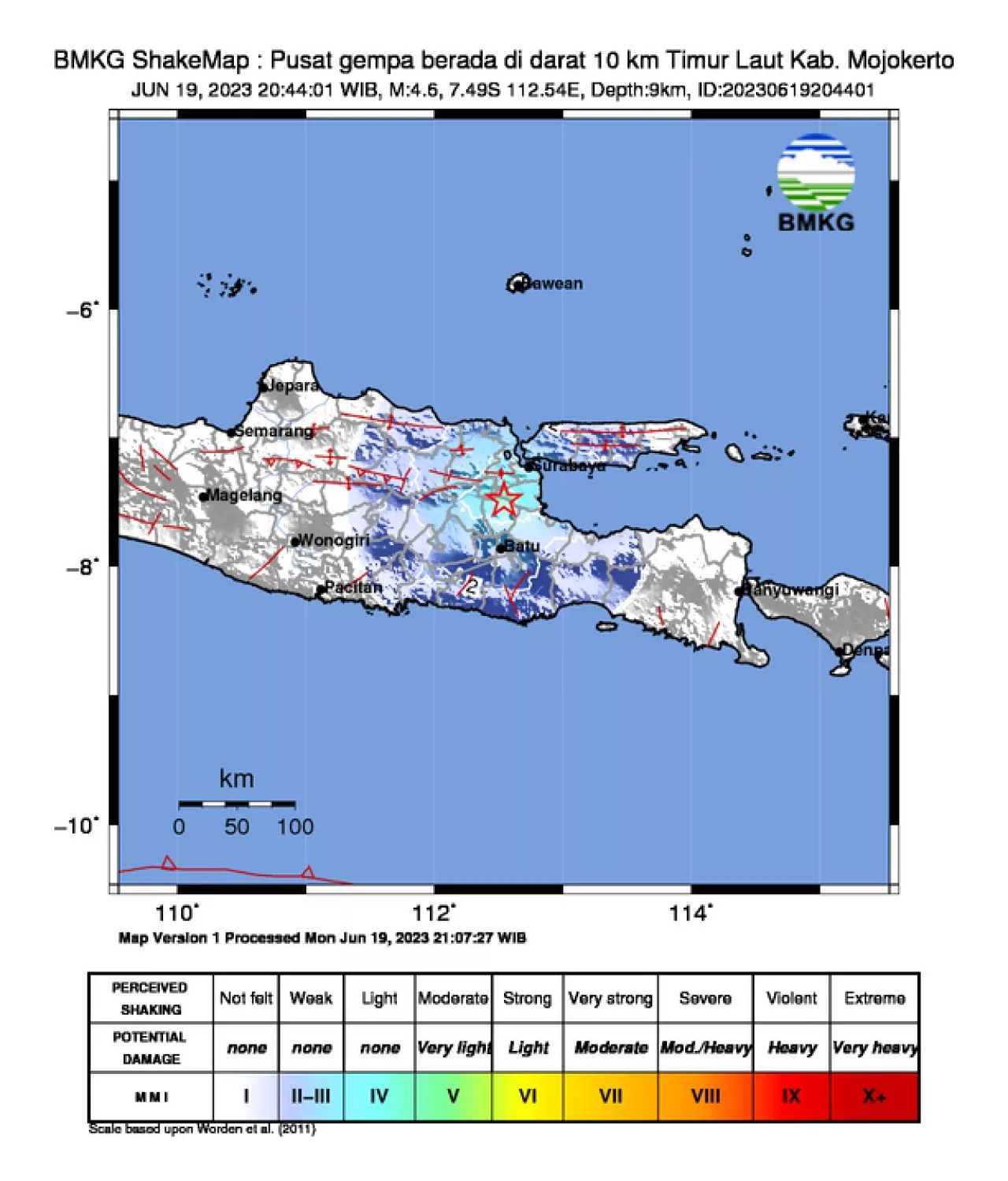 Gempa 4.6 Magnitudo Guncang Kota Mojokerto, Terasa hingga Surabaya