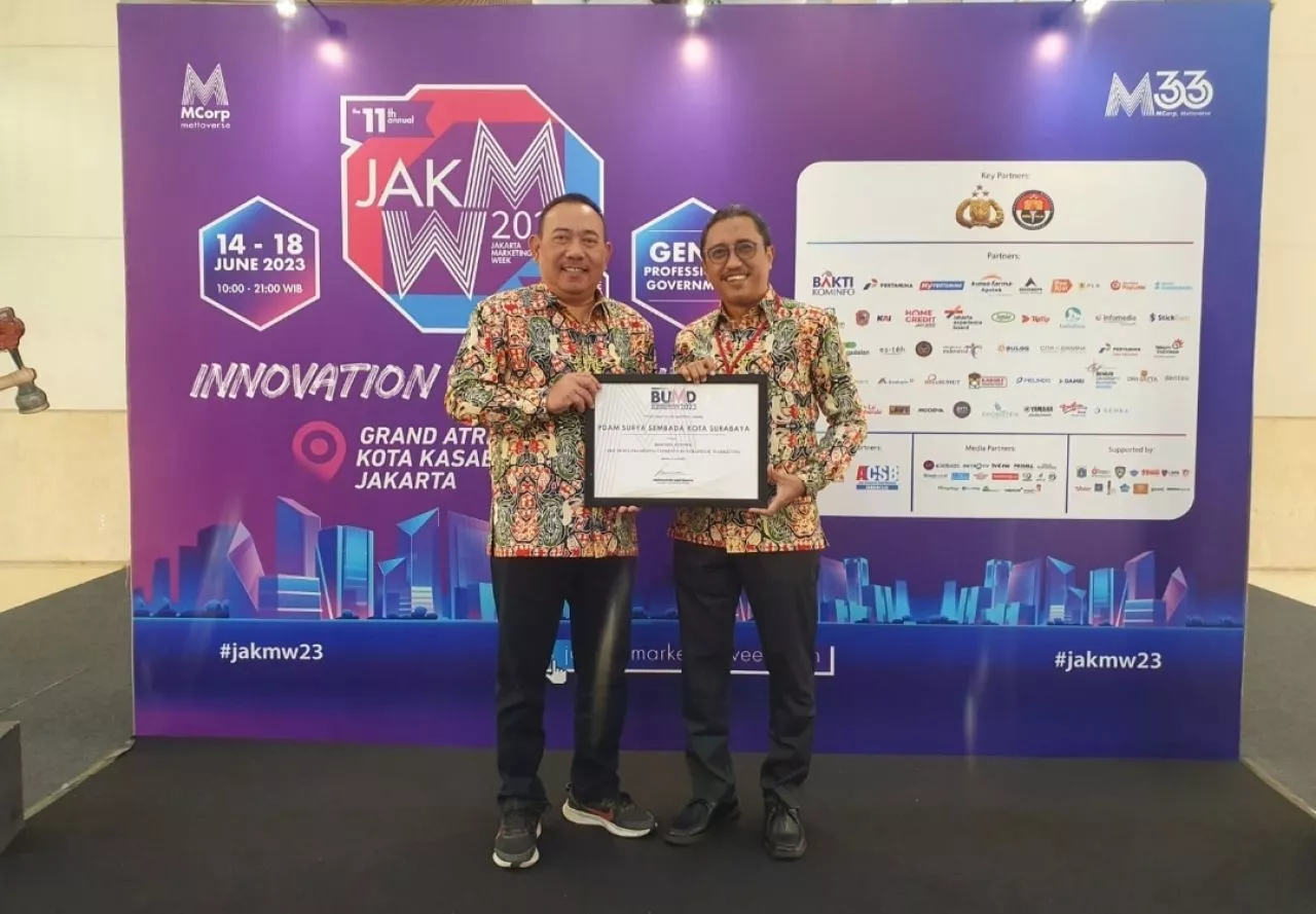 Raih Penghargaan BUMD Entrepreneurial Marketing Awards 2023, PDAM Surya Sembada Kota Surabaya Optimis Beri Pelayanan Terbaik