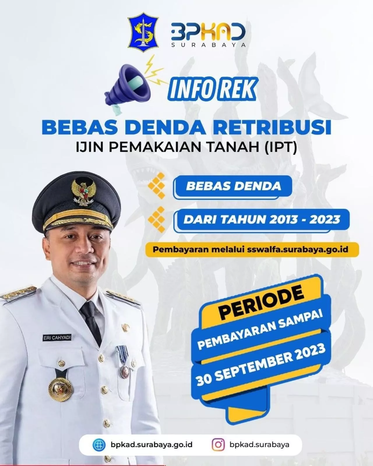 Kabar Gembira! Pemkot Surabaya Bebaskan Denda Retribusi Ijin Pemakaian Tanah, Catat Persyaratannya