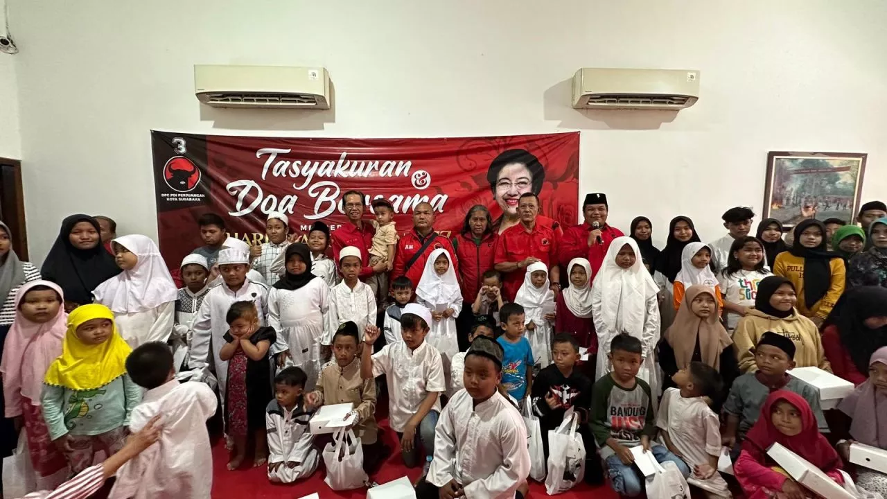 Ulang Tahun Megawati, PDIP Surabaya Doa Bersama Ratusan Anak Yatim Piatu