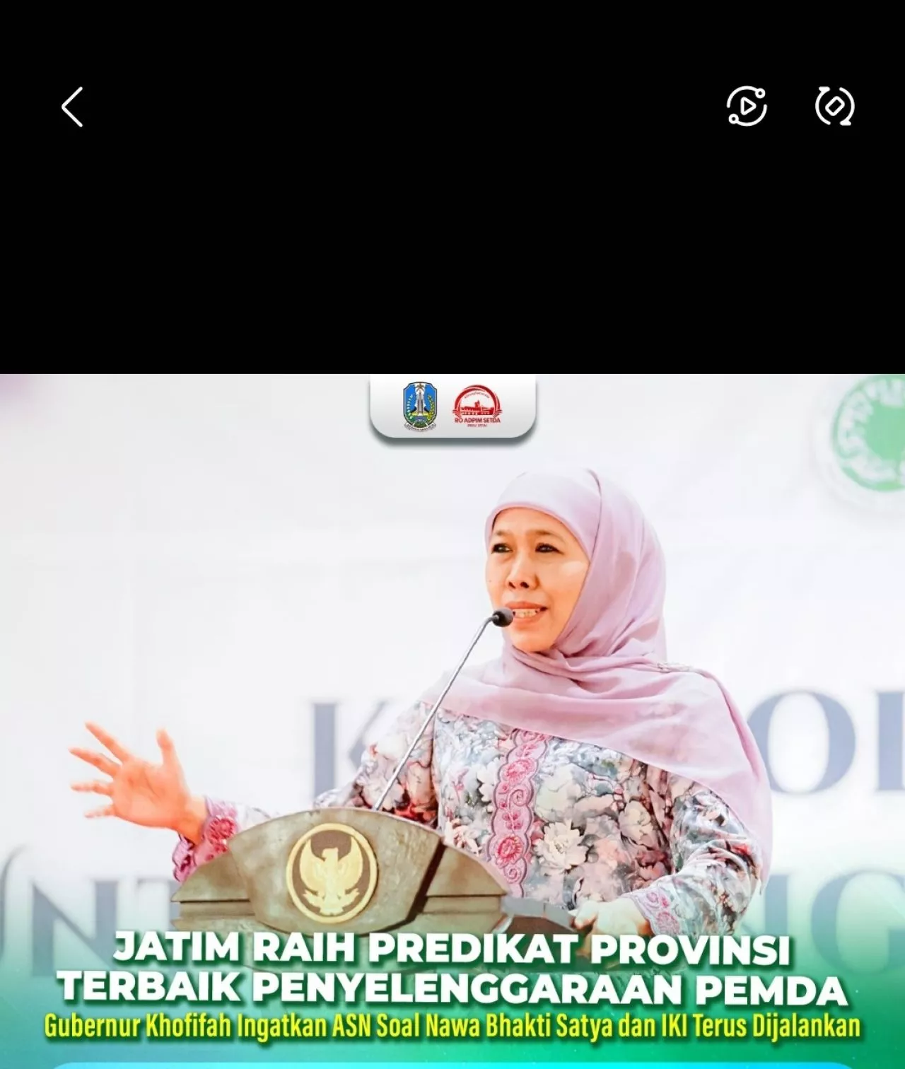 Jawa Timur Raih Predikat Provinsi Terbaik Penyelenggaraan Pemerintah Daerah