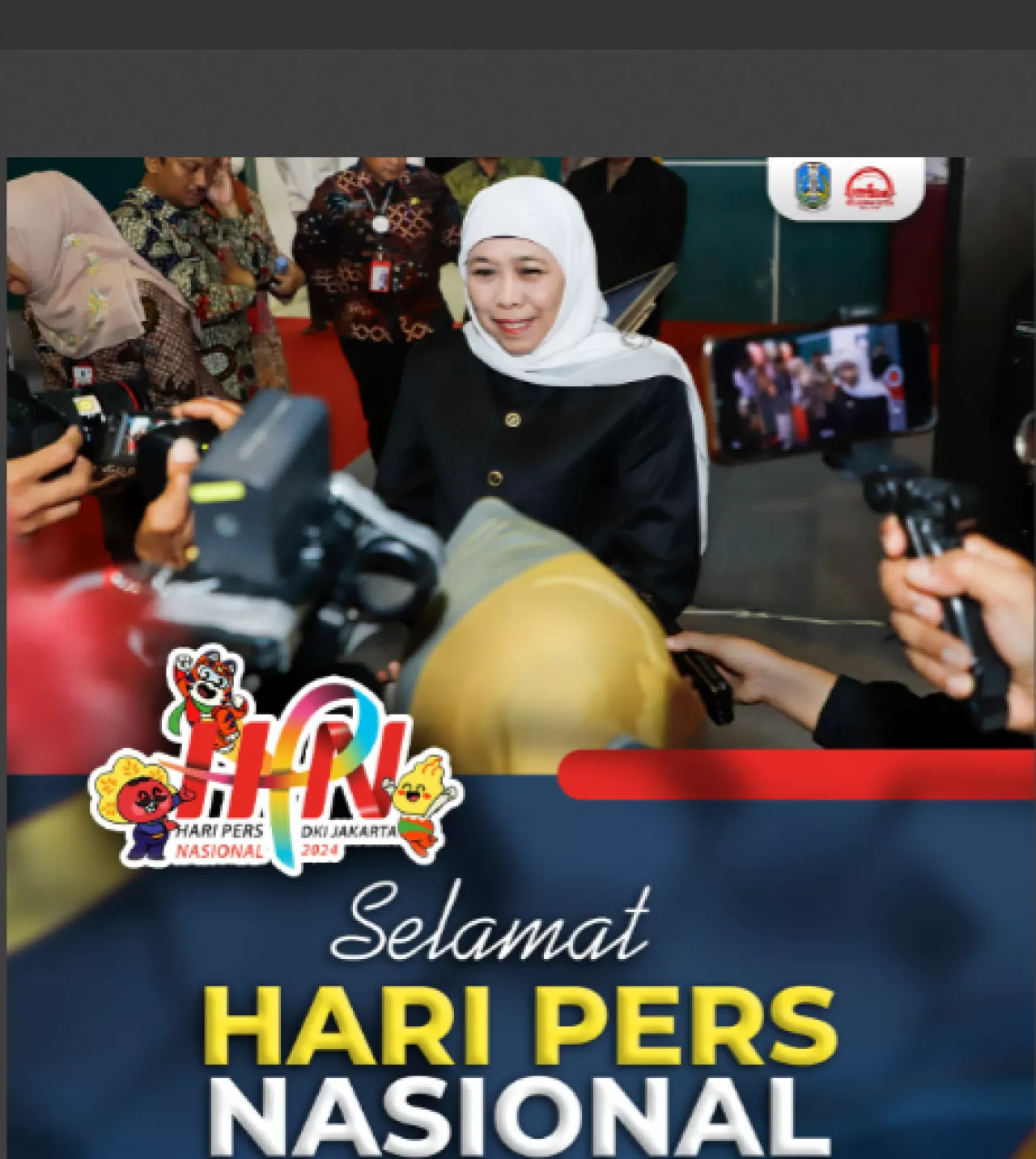 Hari Pers Nasional 2024, Gubernur Khofifah Ajak Wujudkan Pemilu Damai Dengan Produk Jurnalistik Berkualitas