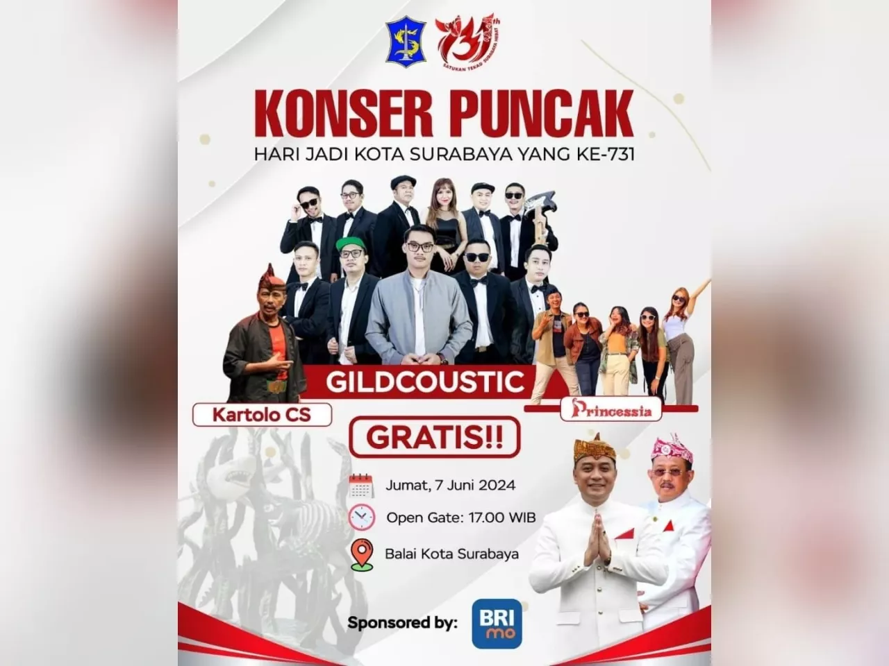 Konser Gratis Gilga Sahid Rayakan HJKS ke-731 di Balai Kota Besok