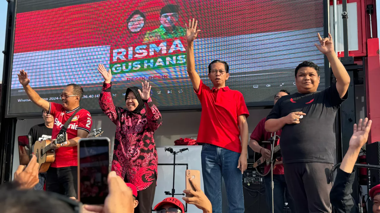 PDIP Surabaya Kampanyekan Risma-Gus Hans dan Eri-Armuji Sebagai Satu Tarikan Nafas