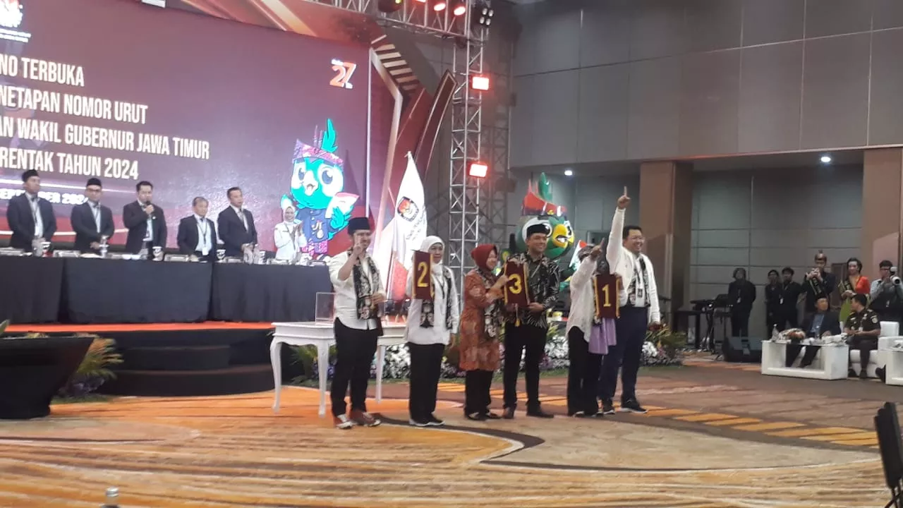 Ini Nomor Urut Ketiga Paslon Cagub dan Cawagub Jatim
