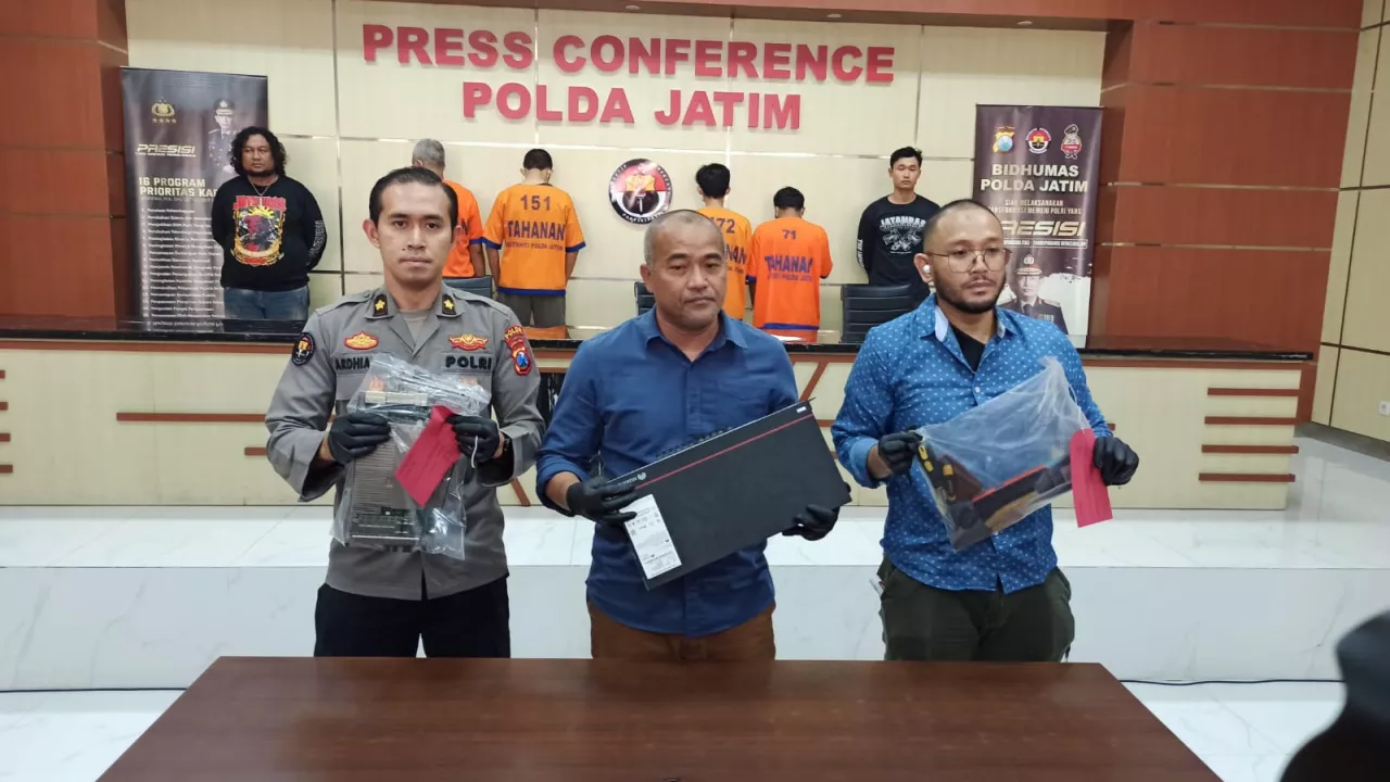 Subdit Jatanras Polda Jatim Ungkap Pencurian Baterai Tower
