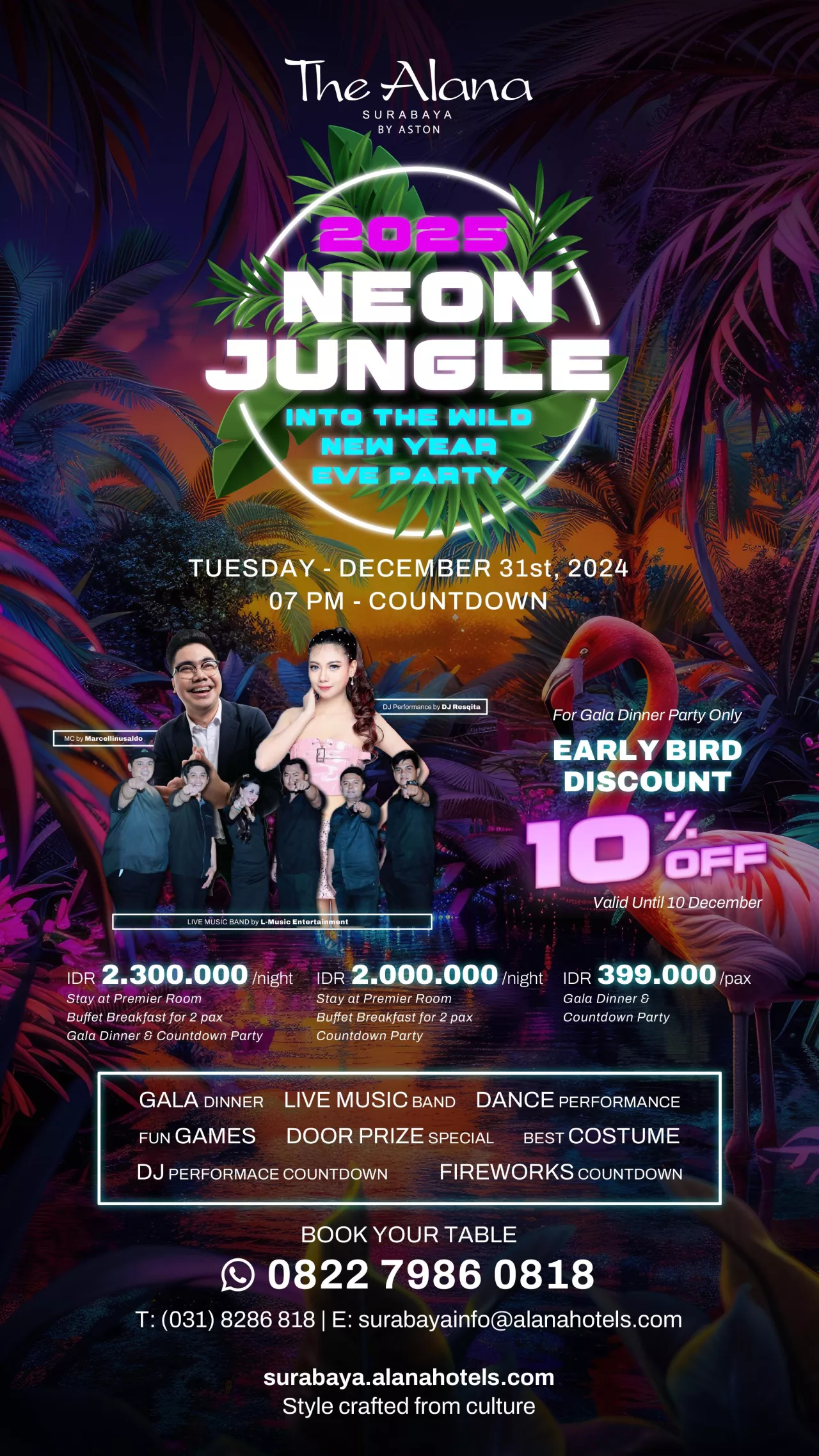 NEON JUNGLE, The Alana Surabaya Sambut Tahun Baru Berhadiah Puluhan Juta