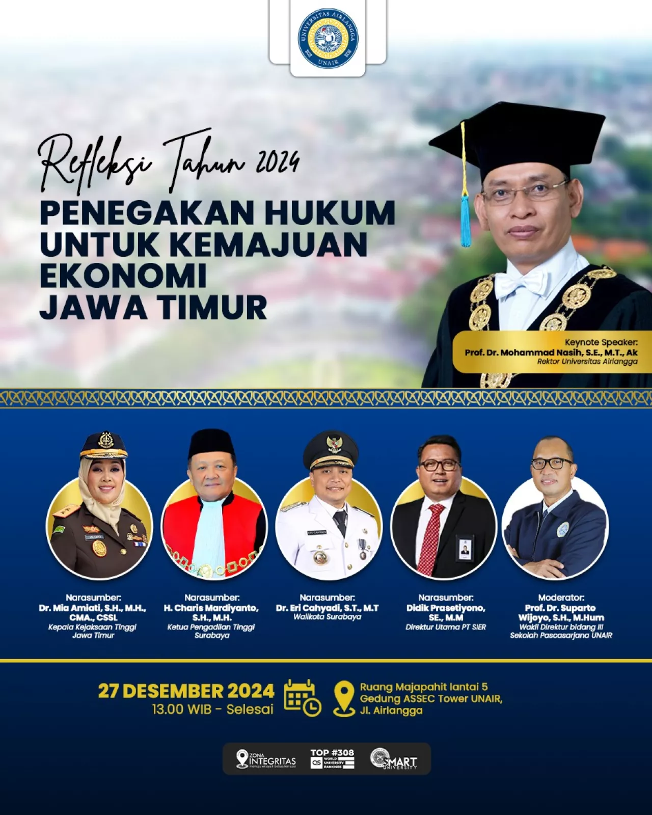 Unair Gelar Talkshow Refleksi 2024, Soroti Penegakan Hukum untuk Kemajuan Ekonomi