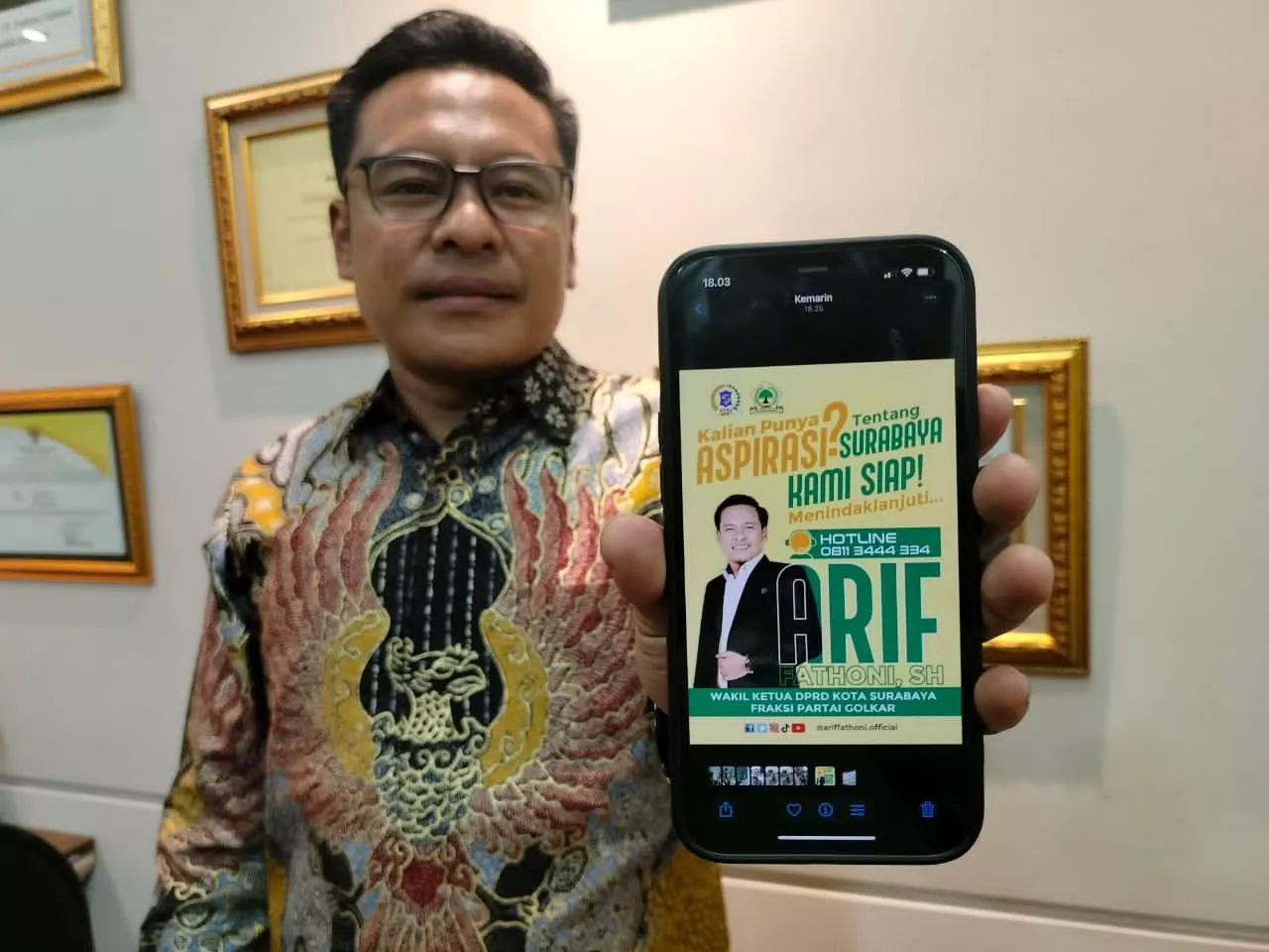 Wakil Ketua DPRD Surabaya Buka Saluran Aduan Keluhan Warga, Ini Hotlinenya