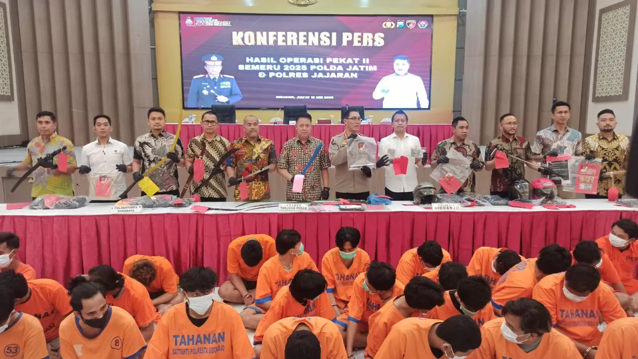 Polda Jatim Ungkap 1.863 Kasus Premanisme dalam Operasi Pekat Semeru II