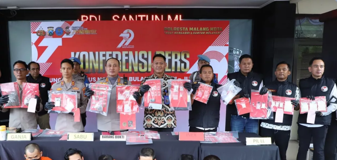 Dalam 6 Bulan, Polresta Malang Kota Tangkap 137 Tersangka Narkoba