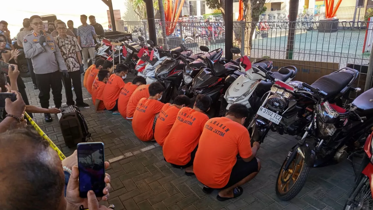 Sindikat Curanmor di Jatim Terungkap, 17 Motor dan 1 Mobil Diamankan