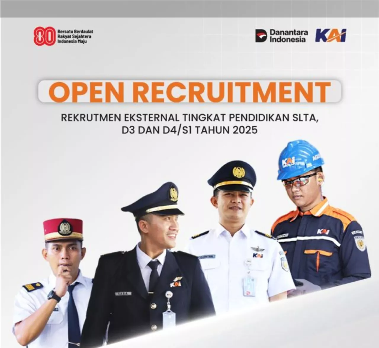Rekrutmen 2025 KAI untuk Lulusan SLTA hingga S1, Catat Jadwalnya