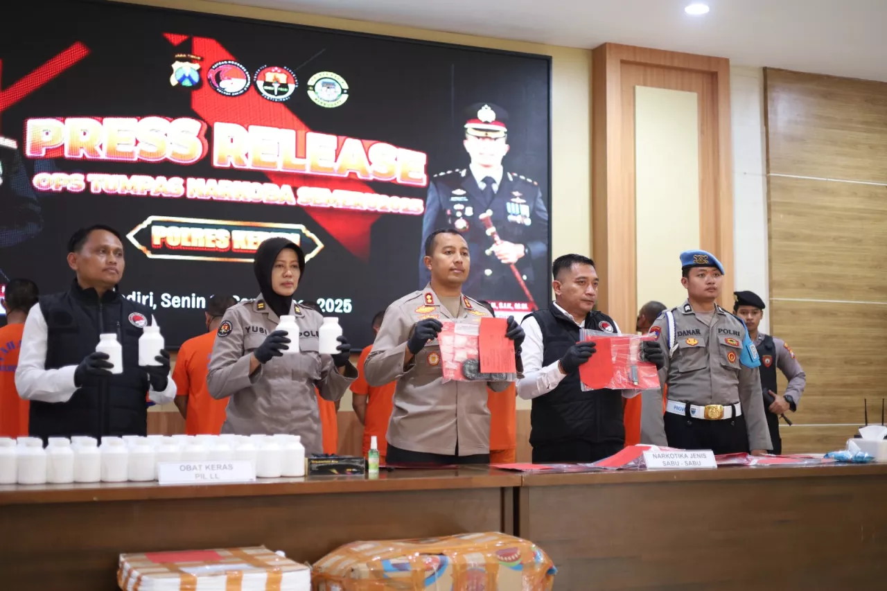 14 Kasus Narkoba Terbongkar di Kediri, 16 Orang Jadi Tersangka
