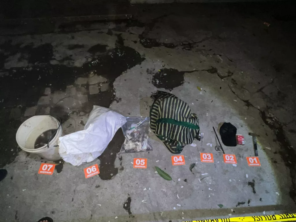 Barang bukti peristiwa ledakan petasan