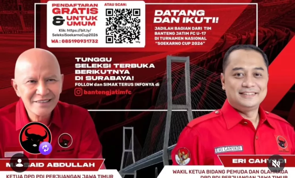Pengamat: Soekarno Cup U-17 Berpotensi Dongkrak Elektabilitas Eri Cahyadi
