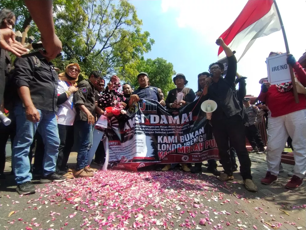 Aksi Damai Wartawan-Jurnalis di Nganjuk Sikapi Istilah Londo Ireng