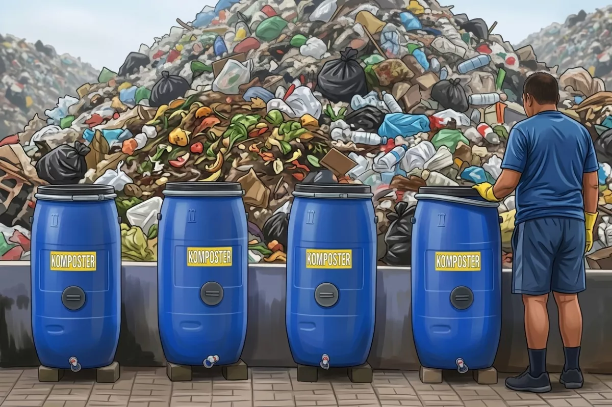 Pembagian Tong Komposter di Tengah PR Sampah Surabaya