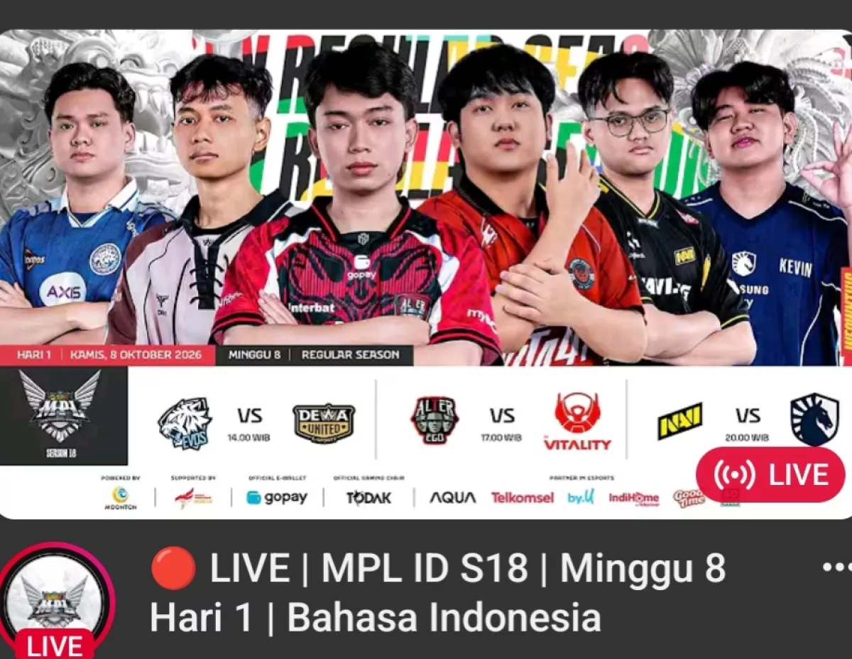 Jadwal Lengkap MPL ID S18 Hari Ini, NAVI Siap Bantai TLID