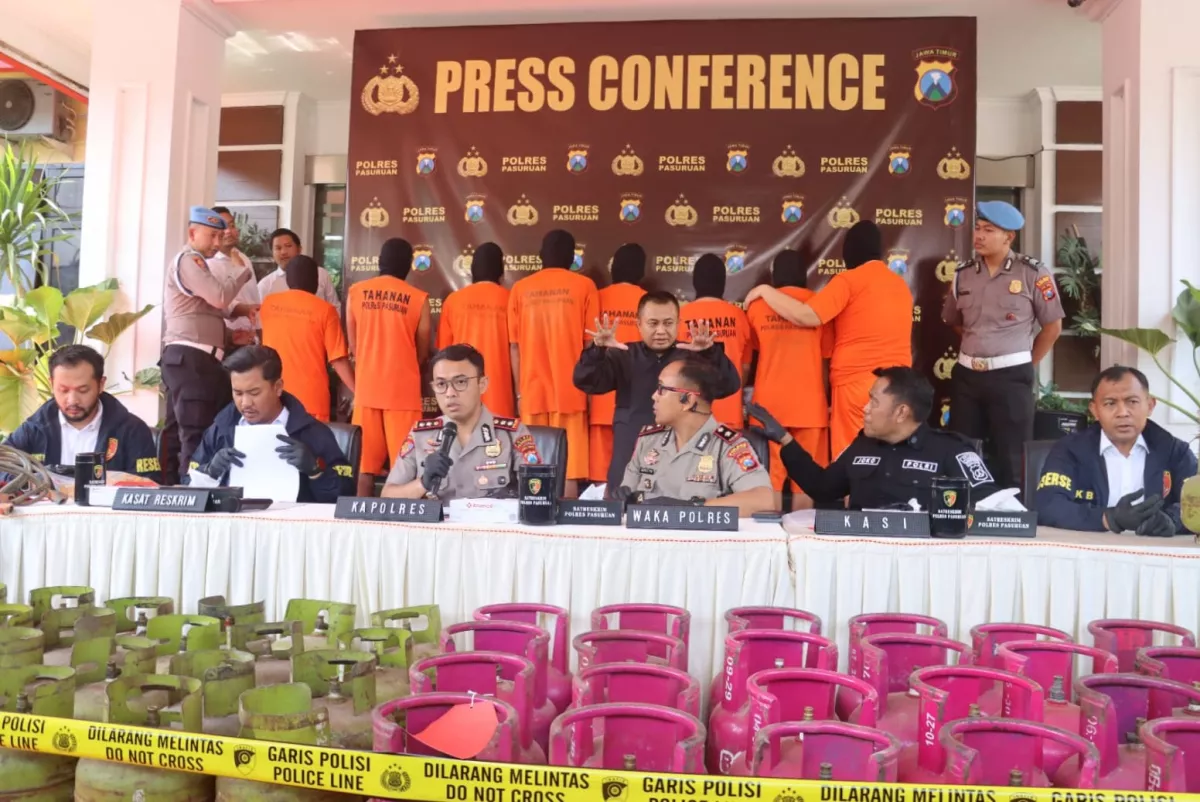 Sindikat Pengoplos LPG Subsidi Digulung Polres Pasuruan, 8 Orang Diamankan