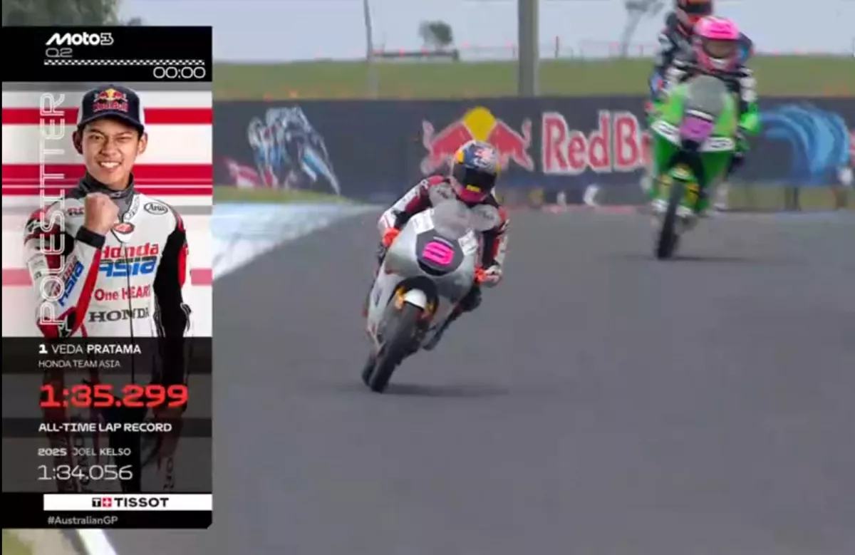 Hasil Q2, Veda Ega Pratama Pole Position di Moto3 Philips Island Australia