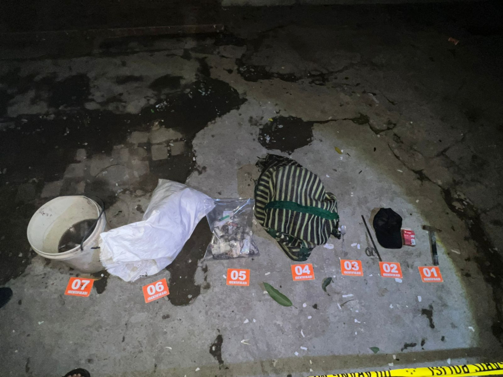Barang bukti peristiwa ledakan petasan