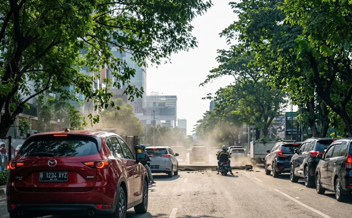 Crane Proyek Roboh di Surabaya, Bikin Listrik Padam dan Jalanan Macet
