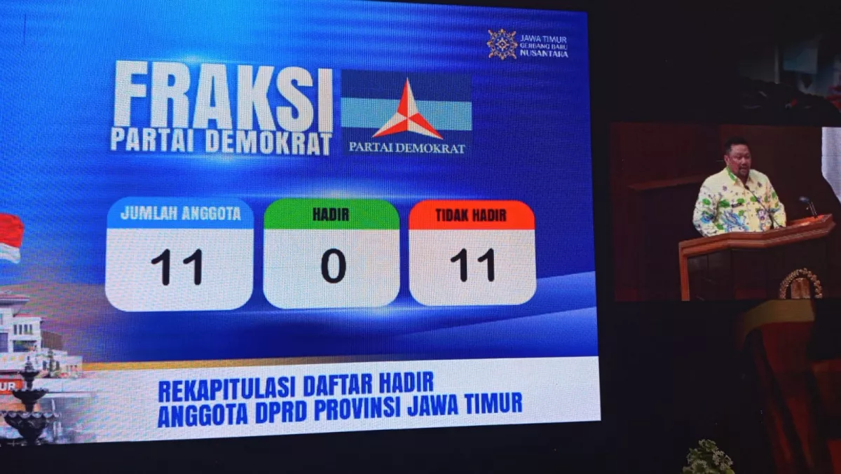 Fraksi Demokrat Absen Massal di Paripurna DPRD Jatim saat Emil Dardak Dampingi Khofifah